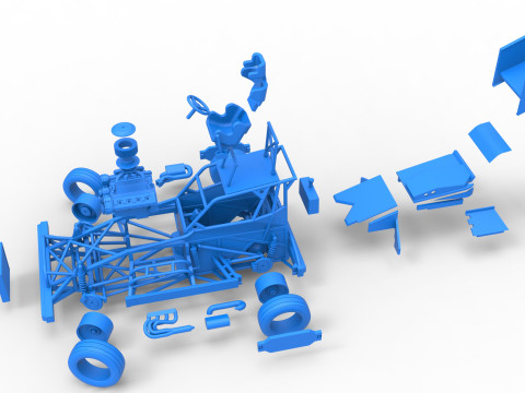 Auto Superstock neozelandese mentre gira la Versione 4 Scala da 1 a 25 Modello di stampa 3D