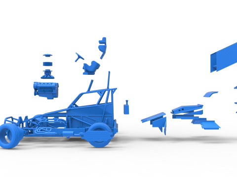 Auto Superstock neozelandese mentre gira la Versione 4 Scala da 1 a 25 Modello di stampa 3D