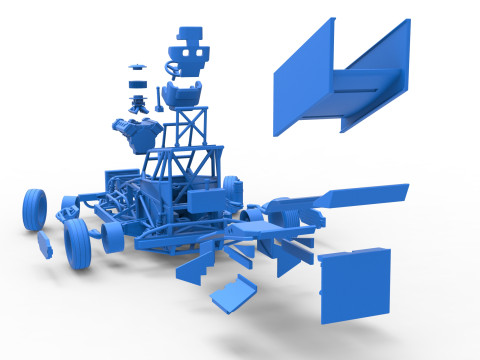 Auto Superstock neozelandese mentre gira la Versione 4 Scala da 1 a 25 Modello di stampa 3D