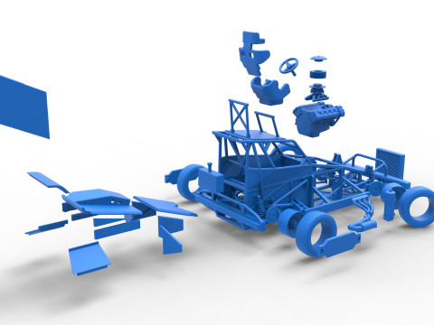 Auto Superstock neozelandese mentre gira la Versione 4 Scala da 1 a 25 Modello di stampa 3D