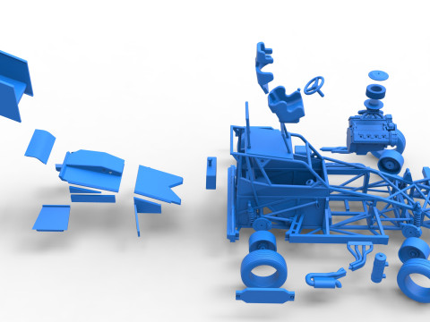 Auto Superstock neozelandese mentre gira la Versione 4 Scala da 1 a 25 Modello di stampa 3D