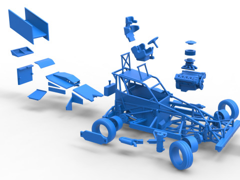 Auto Superstock neozelandese mentre gira la Versione 4 Scala da 1 a 25 Modello di stampa 3D