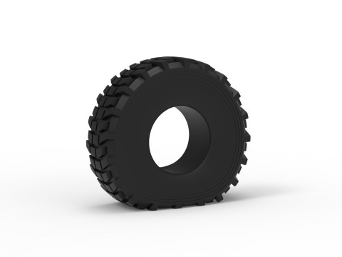Pneu de caminh&atilde;o militar 5 esvaziado Escala 1 a 25 Modelo de Impressão 3D