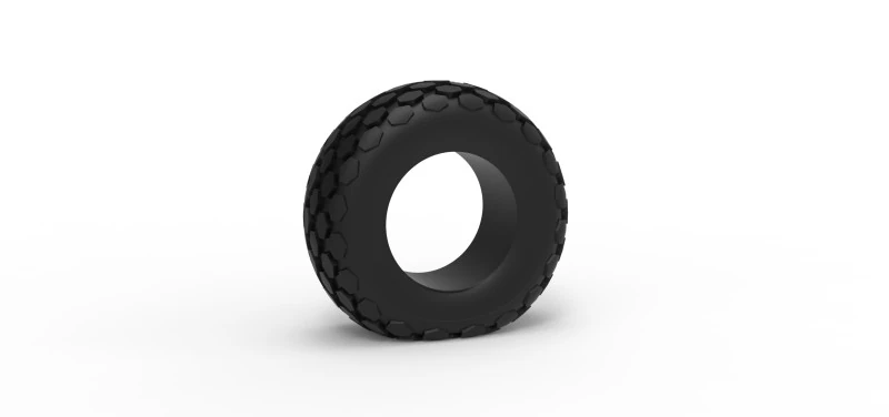 Offroad tire 28 deflated Scale 1 to 25 3D Print Model .c4d .max .obj .3ds .fbx .stl .blend