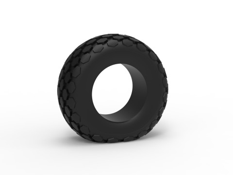 Pneu offroad 28 vazio Escala 1 a 25 Modelo de Impressão 3D