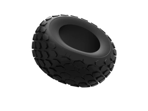 Offroad tire 28 deflated Scale 1 to 25 3D Print Model