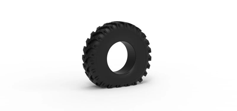 Military Ural tire OI-25 deflated Scale 1 to 25 3D Print Model .c4d .max .obj .3ds .fbx .stl .blend 