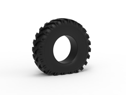 Pneu militar Ural OI-25 esvaziado escala 1 a 25 Modelo de Impressão 3D