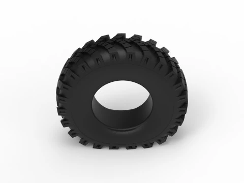Military Ural tire OI-25 deflated Scale 1 to 25 3D Print Model