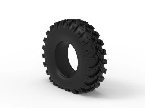 Military Ural tire OI-25 deflated Scale 1 to 25 3D Print Model