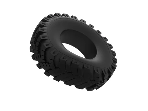 Military Ural tire OI-25 deflated Scale 1 to 25 3D Print Model