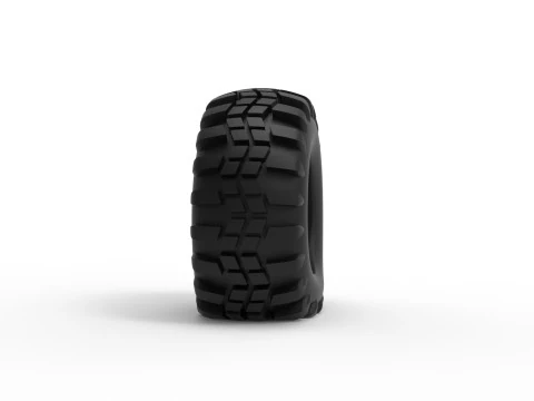 Offroad tire 4 deflated Scale 1 to 25 3D Print Model