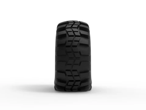 Offroad tire 4 deflated Scale 1 to 25 3D Print Model