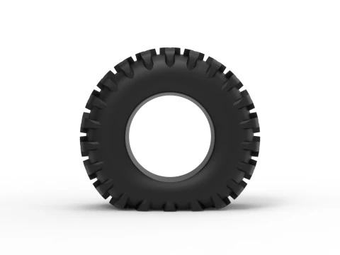 Offroad tire 4 deflated Scale 1 to 25 3D Print Model