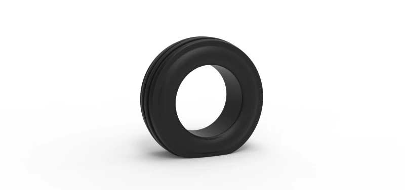 Tractor front tire 2 deflated Scale 1 to 25 3D Print Model .c4d .max .obj .3ds .fbx .stl .blend 