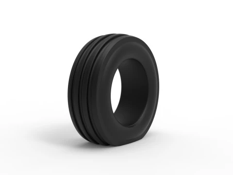 Tractor front tire 2 deflated Scale 1 to 25 3D Print Model