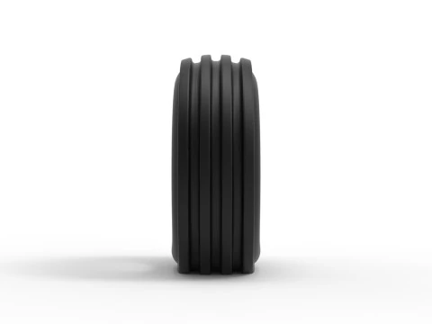 Tractor front tire 2 deflated Scale 1 to 25 3D Print Model