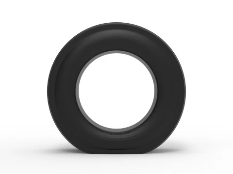 Tractor front tire 2 deflated Scale 1 to 25 3D Print Model