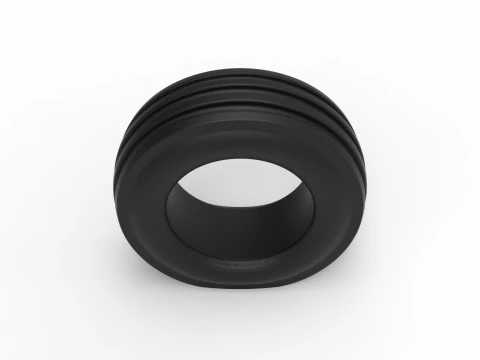 Tractor front tire 2 deflated Scale 1 to 25 3D Print Model