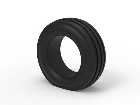 Tractor front tire 2 deflated Scale 1 to 25 3D Print Model