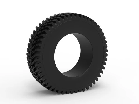 Tractor tire deflated Scale 1 to 25 3D Print Model