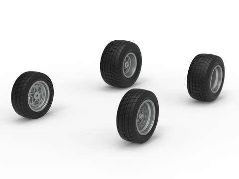 Wheel Set of New Zealand Minisprint Scale 1 to 25 3D Print Model