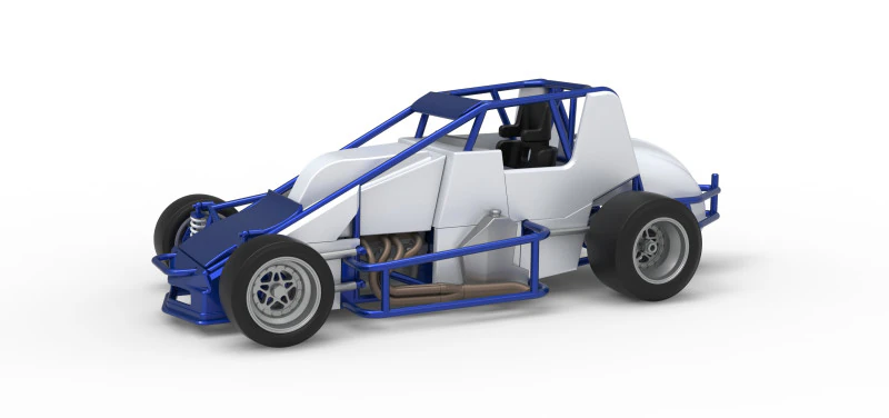 Pavement Silver Crown Car Scale 1 to 25 3D Print Model .c4d .max .obj .3ds .fbx .stl .blend 