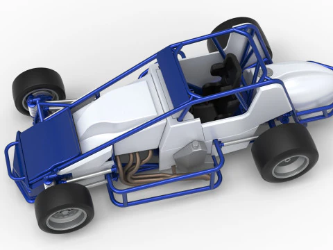 Pavement Silver Crown Car Scale 1 to 25 3D Print Model