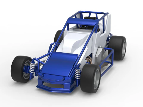 Pavement Silver Crown Car Scale 1 to 25 3D Print Model