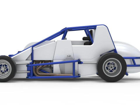 Pavement Silver Crown Car Scale 1 to 25 3D Print Model