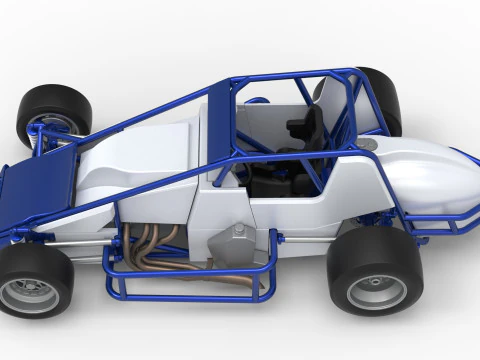 Pavement Silver Crown Car Scale 1 to 25 3D Print Model