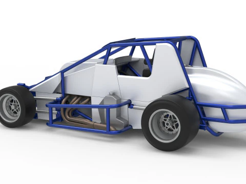 Pavement Silver Crown Car Scale 1 to 25 3D Print Model