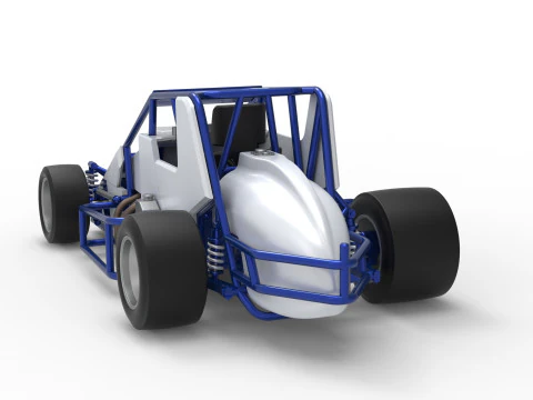 Pavement Silver Crown Car Scale 1 to 25 3D Print Model