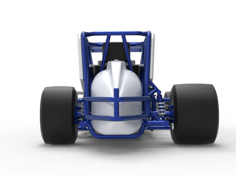 Pavement Silver Crown Car Scale 1 to 25 3D Print Model