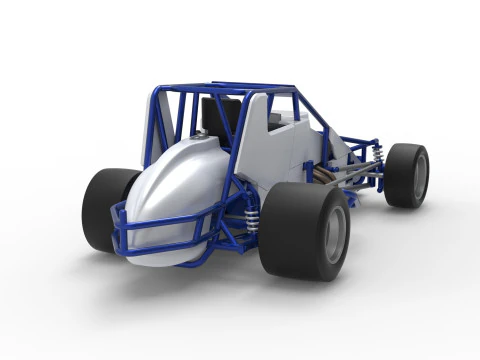 Pavement Silver Crown Car Scale 1 to 25 3D Print Model