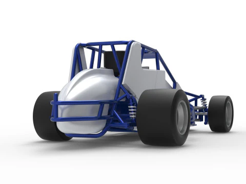 Pavement Silver Crown Car Scale 1 to 25 3D Print Model