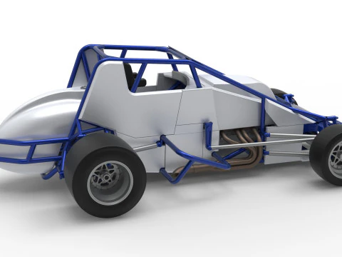 Pavement Silver Crown Car Scale 1 to 25 3D Print Model