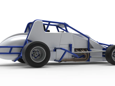 Pavement Silver Crown Car Scale 1 to 25 3D Print Model