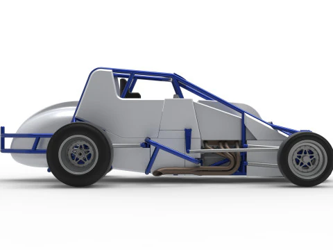 Pavement Silver Crown Car Scale 1 to 25 3D Print Model