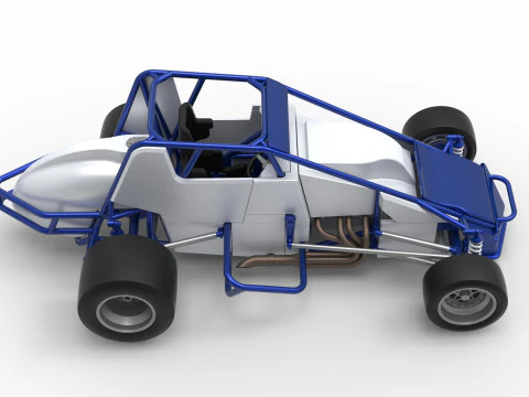 Pavement Silver Crown Car Scale 1 to 25 3D Print Model
