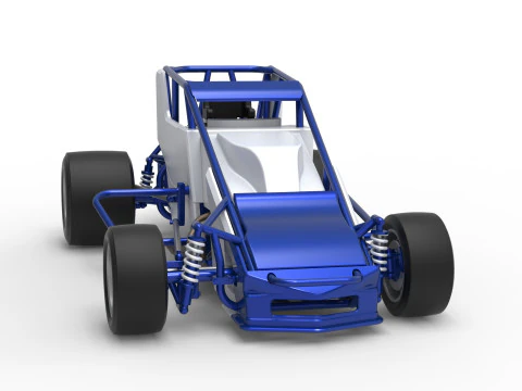 Pavement Silver Crown Car Scale 1 to 25 3D Print Model
