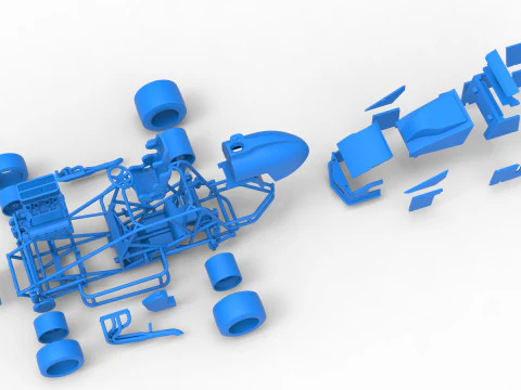 Pavement Silver Crown Car Scale 1 to 25 3D Print Model