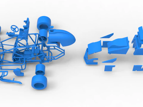 Pavement Silver Crown Car Scale 1 to 25 3D Print Model