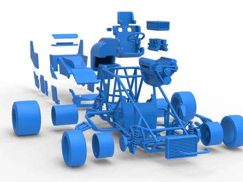 Pavement Silver Crown Car Scale 1 to 25 3D Print Model