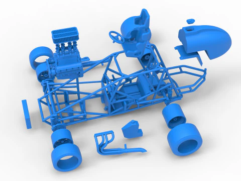 Pavement Silver Crown Car Base Scale 1 to 25 3D Print Model