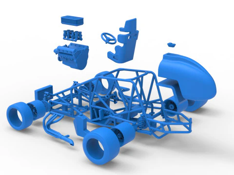 Pavement Silver Crown Car Base Scale 1 to 25 3D Print Model