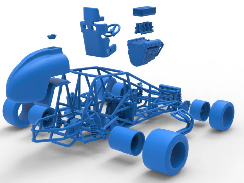 Pavement Silver Crown Car Base Scale 1 to 25 3D Print Model