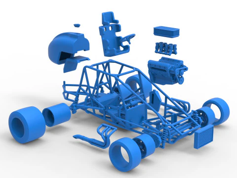 Pavement Silver Crown Car Base Scale 1 to 25 3D Print Model
