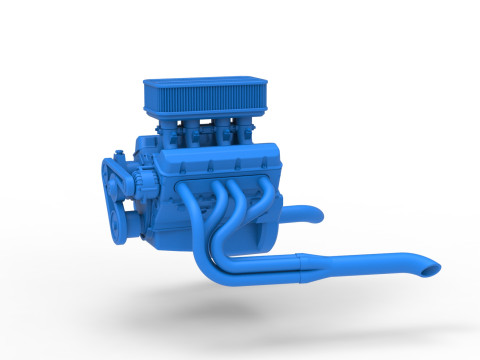 Silnik samochodu Silver Crown w skali od 1 do 25 Model do druku 3D