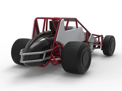 Dirt Silver Crown Car Scale 1 to 25 3D Print Model